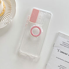 Funda Silicona Ultrafina Carcasa Transparente con Soporte para Xiaomi Poco M2 Rosa