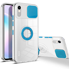 Funda Silicona Ultrafina Carcasa Transparente con Soporte para Xiaomi Redmi 9i Azul