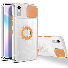Funda Silicona Ultrafina Carcasa Transparente con Soporte para Xiaomi Redmi 9i Naranja