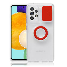 Funda Silicona Ultrafina Carcasa Transparente con Soporte S01 para Samsung Galaxy A52 4G Rojo