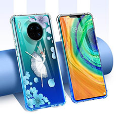 Funda Silicona Ultrafina Carcasa Transparente Flores para Huawei Mate 30 Pro 5G Multicolor