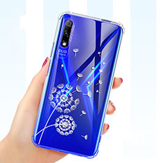 Funda Silicona Ultrafina Carcasa Transparente Flores para Huawei P Smart Z (2019) Azul