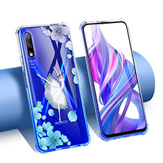 Funda Silicona Ultrafina Carcasa Transparente Flores T01 para Huawei P Smart Z (2019) Blanco