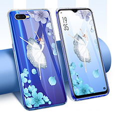 Funda Silicona Ultrafina Carcasa Transparente Flores T01 para Oppo K1 Blanco