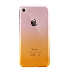 Funda Silicona Ultrafina Carcasa Transparente Gradiente G01 para Apple iPhone 7 Amarillo