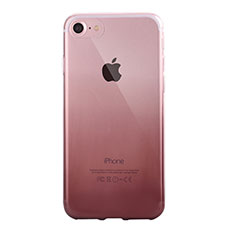 Funda Silicona Ultrafina Carcasa Transparente Gradiente G01 para Apple iPhone 7 Gris