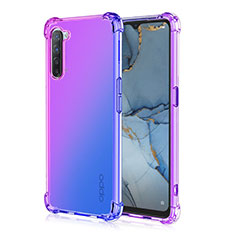 Funda Silicona Ultrafina Carcasa Transparente Gradiente G01 para Oppo F15 Morado