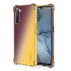 Funda Silicona Ultrafina Carcasa Transparente Gradiente G01 para Oppo F15 Oro