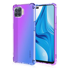 Funda Silicona Ultrafina Carcasa Transparente Gradiente G01 para Oppo F17 Pro Morado