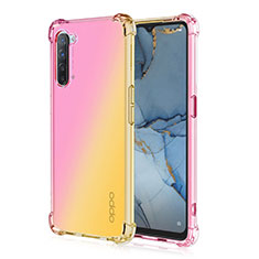 Funda Silicona Ultrafina Carcasa Transparente Gradiente G01 para Oppo K7 5G Amarillo