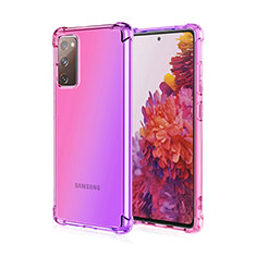 Funda Silicona Ultrafina Carcasa Transparente Gradiente G01 para Samsung Galaxy S20 FE 4G Purpura Claro