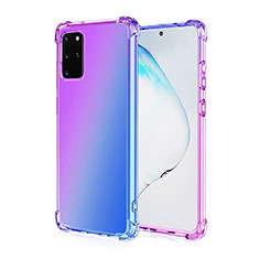 Funda Silicona Ultrafina Carcasa Transparente Gradiente G01 para Samsung Galaxy S20 Plus Morado