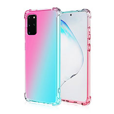 Funda Silicona Ultrafina Carcasa Transparente Gradiente G01 para Samsung Galaxy S20 Plus Multicolor