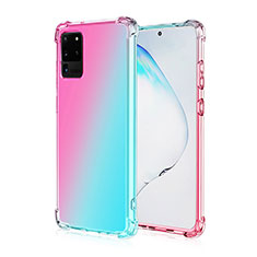 Funda Silicona Ultrafina Carcasa Transparente Gradiente G01 para Samsung Galaxy S20 Ultra 5G Rosa