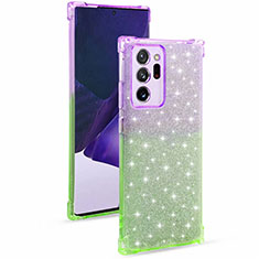 Funda Silicona Ultrafina Carcasa Transparente Gradiente G02 para Samsung Galaxy Note 20 Ultra 5G Verde