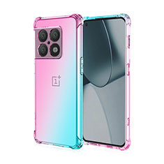 Funda Silicona Ultrafina Carcasa Transparente Gradiente para OnePlus 10 Pro 5G Cian