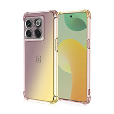 Funda Silicona Ultrafina Carcasa Transparente Gradiente para OnePlus 10T 5G Amarillo