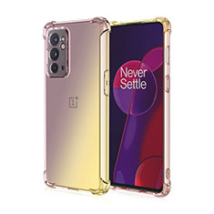 Funda Silicona Ultrafina Carcasa Transparente Gradiente para OnePlus 9RT 5G Amarillo