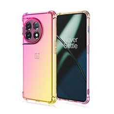 Funda Silicona Ultrafina Carcasa Transparente Gradiente para OnePlus Ace 2 Pro 5G Rosa