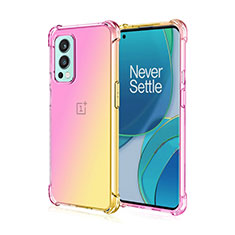 Funda Silicona Ultrafina Carcasa Transparente Gradiente para OnePlus Nord 2 5G Rosa