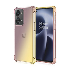 Funda Silicona Ultrafina Carcasa Transparente Gradiente para OnePlus Nord 2T 5G Amarillo