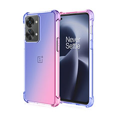 Funda Silicona Ultrafina Carcasa Transparente Gradiente para OnePlus Nord 2T 5G Purpura Claro