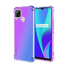 Funda Silicona Ultrafina Carcasa Transparente Gradiente para Realme 7i RMX2193 Purpura Claro