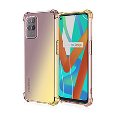 Funda Silicona Ultrafina Carcasa Transparente Gradiente para Realme 8i Amarillo