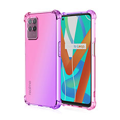 Funda Silicona Ultrafina Carcasa Transparente Gradiente para Realme 8i Rosa Roja