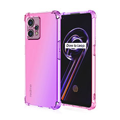 Funda Silicona Ultrafina Carcasa Transparente Gradiente para Realme 9 4G Rosa Roja