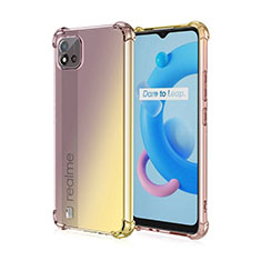 Funda Silicona Ultrafina Carcasa Transparente Gradiente para Realme C11 (2021) Amarillo