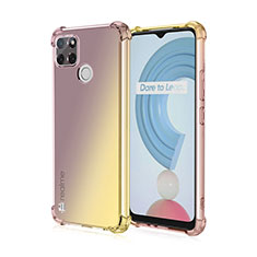 Funda Silicona Ultrafina Carcasa Transparente Gradiente para Realme C21Y Amarillo