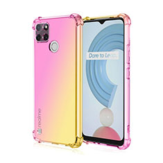 Funda Silicona Ultrafina Carcasa Transparente Gradiente para Realme C21Y Rosa