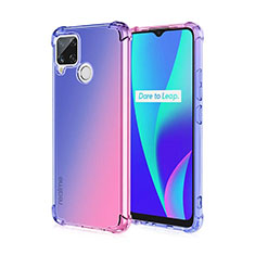 Funda Silicona Ultrafina Carcasa Transparente Gradiente para Realme C25 Azul