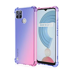 Funda Silicona Ultrafina Carcasa Transparente Gradiente para Realme C25Y India Azul