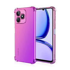 Funda Silicona Ultrafina Carcasa Transparente Gradiente para Realme C51 Rosa Roja