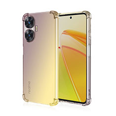 Funda Silicona Ultrafina Carcasa Transparente Gradiente para Realme C55 Amarillo