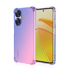 Funda Silicona Ultrafina Carcasa Transparente Gradiente para Realme C55 Azul