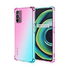 Funda Silicona Ultrafina Carcasa Transparente Gradiente para Realme GT 5G Cian