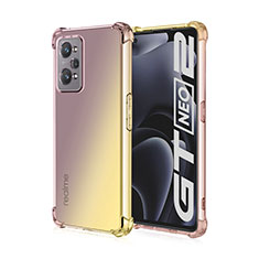 Funda Silicona Ultrafina Carcasa Transparente Gradiente para Realme GT Neo2 5G Amarillo