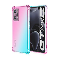 Funda Silicona Ultrafina Carcasa Transparente Gradiente para Realme GT Neo2 5G Cian