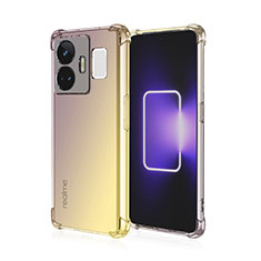 Funda Silicona Ultrafina Carcasa Transparente Gradiente para Realme GT5 5G Amarillo