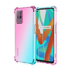 Funda Silicona Ultrafina Carcasa Transparente Gradiente para Realme Narzo 50 4G Cian