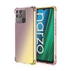 Funda Silicona Ultrafina Carcasa Transparente Gradiente para Realme Narzo 50A Amarillo