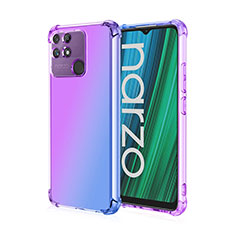 Funda Silicona Ultrafina Carcasa Transparente Gradiente para Realme Narzo 50A Purpura Claro