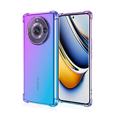 Funda Silicona Ultrafina Carcasa Transparente Gradiente para Realme Narzo 60 Pro 5G Purpura Claro