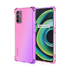 Funda Silicona Ultrafina Carcasa Transparente Gradiente para Realme Q3 Pro 5G Rosa Roja