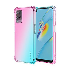 Funda Silicona Ultrafina Carcasa Transparente Gradiente para Realme V13 5G Cian