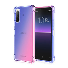 Funda Silicona Ultrafina Carcasa Transparente Gradiente para Sony Xperia 10 III SOG04 Rosa