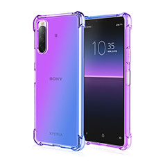Funda Silicona Ultrafina Carcasa Transparente Gradiente para Sony Xperia 10 IV SOG07 Azul